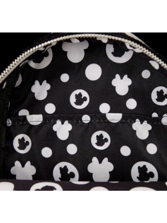 Loungefly Disney Minnie Mouse Black White Polka Dot Pearl Mini Backpack Fur NWT main image 4
